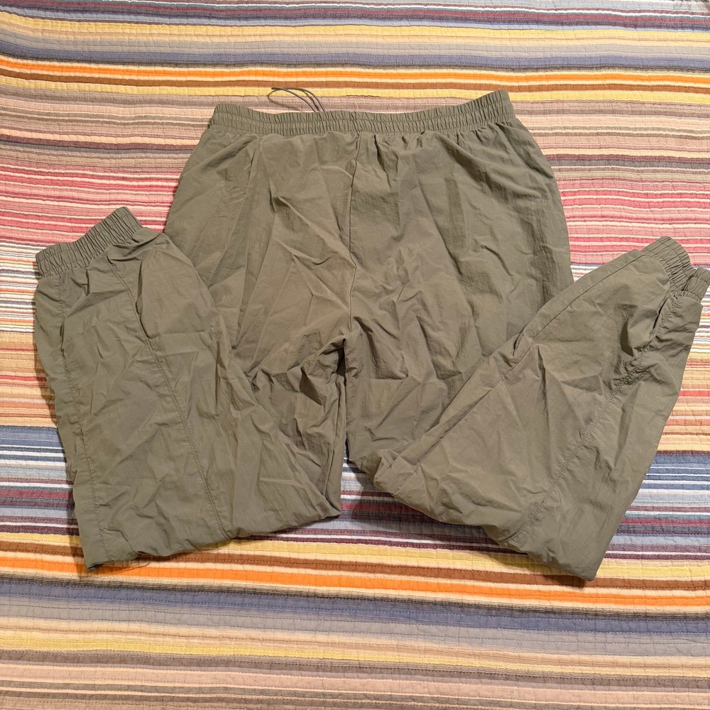 Anthropologie WILO The Label L Olive‎ Green Parachute Jogger Track Pants Joggers